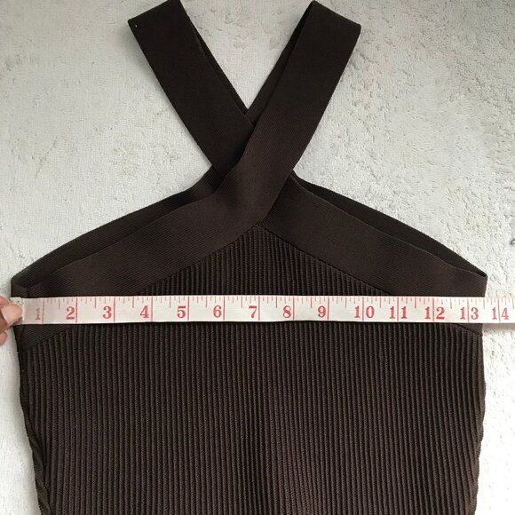 Aritzia Babaton Brown Tank Scupt Halter Womens M - Picture 4 of 9